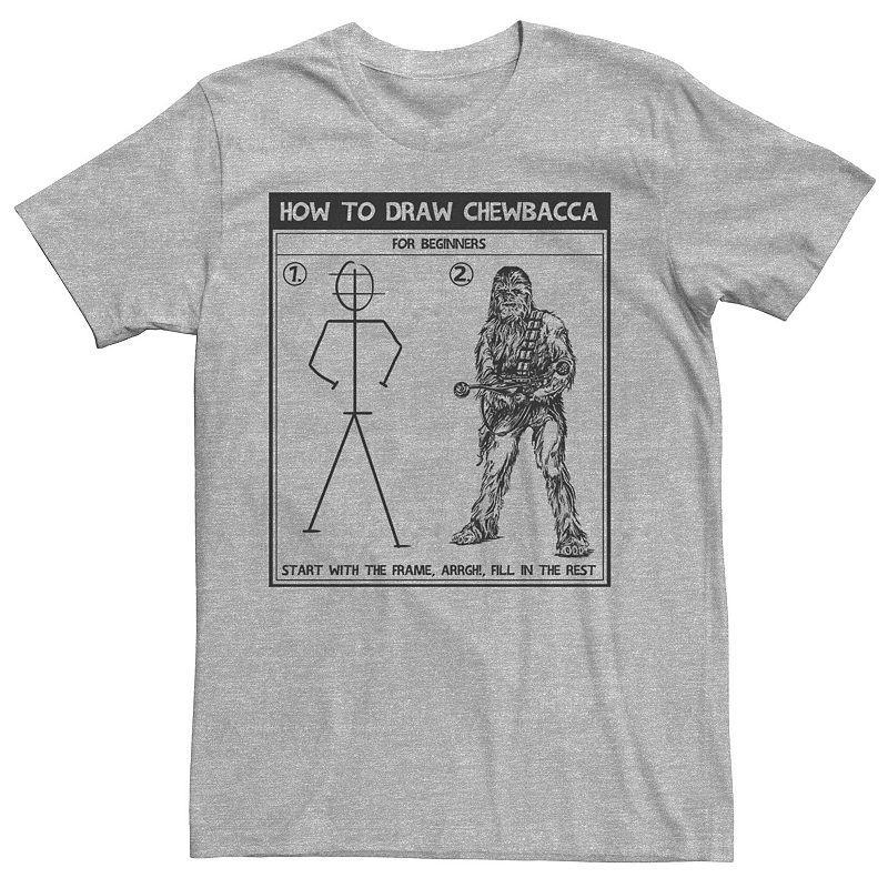 Men's Star Wars How to Draw Chewbacca Tee, Size: Small, Athletic Grey Product Image