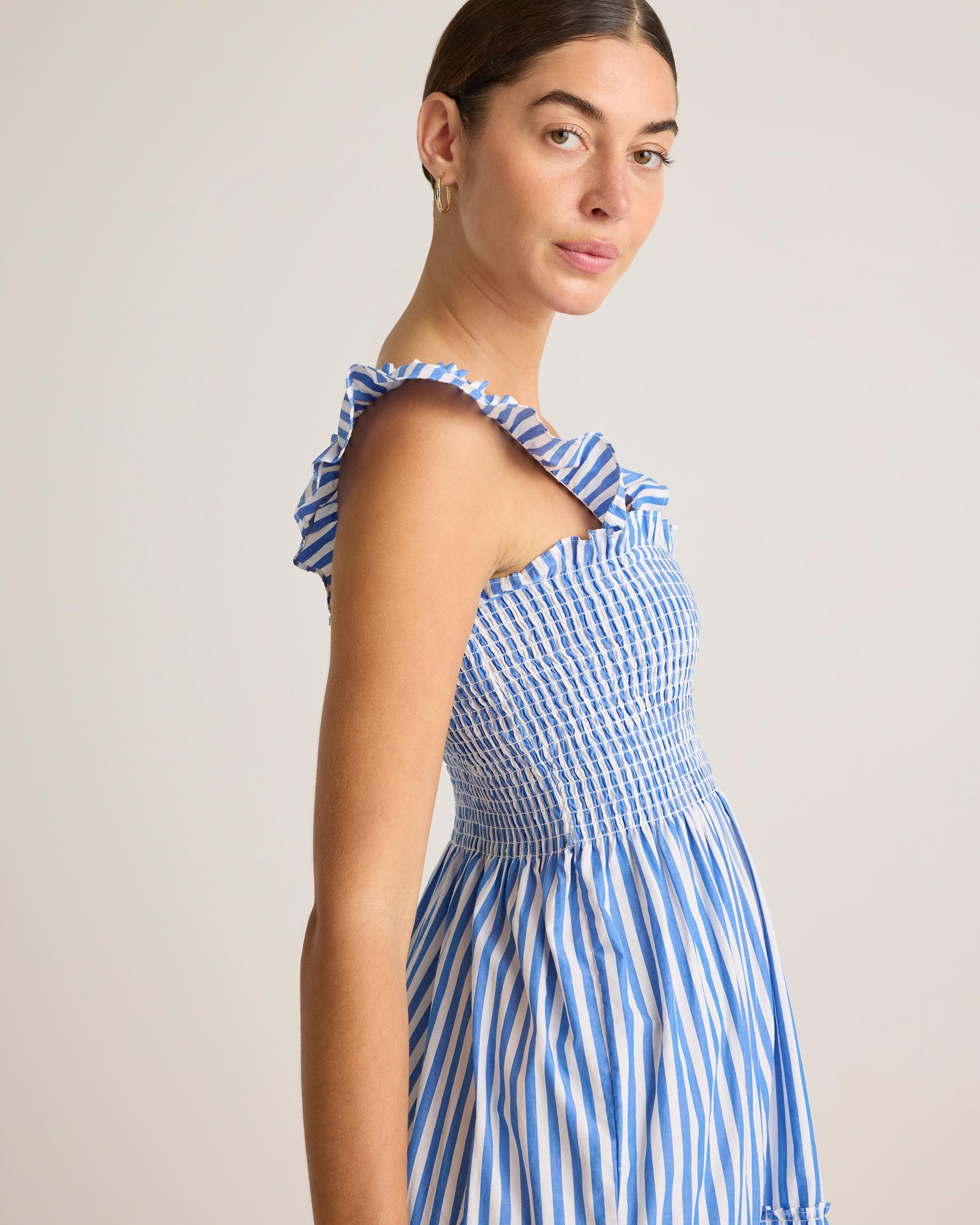 Quince | Women's Poplin Smocked Midi Dress Size XS, Organic Cotton Product Image
