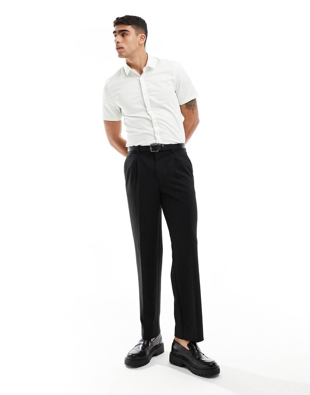ASOS DESIGN Wedding slim sateen shirt with penny collar Product Image