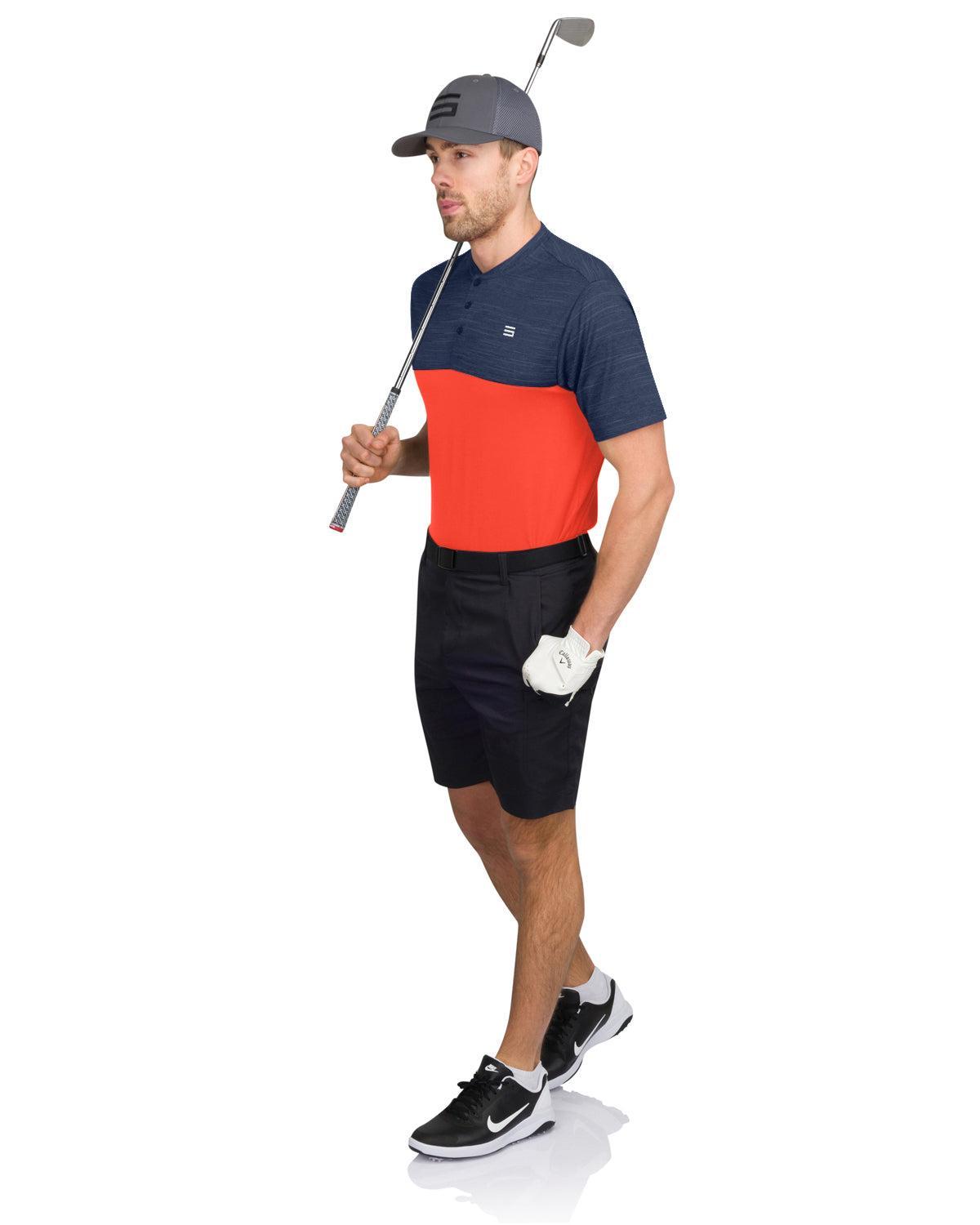 Three Sixty Six Two Tone Collarless Golf Polo Product Image