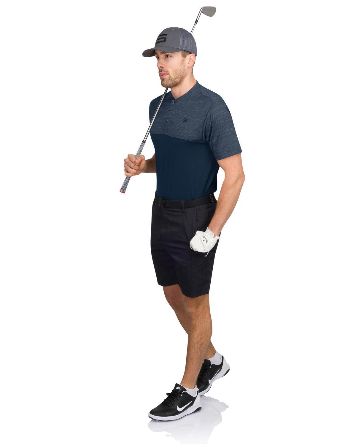 Three Sixty Six Two Tone Collarless Golf Polo Product Image