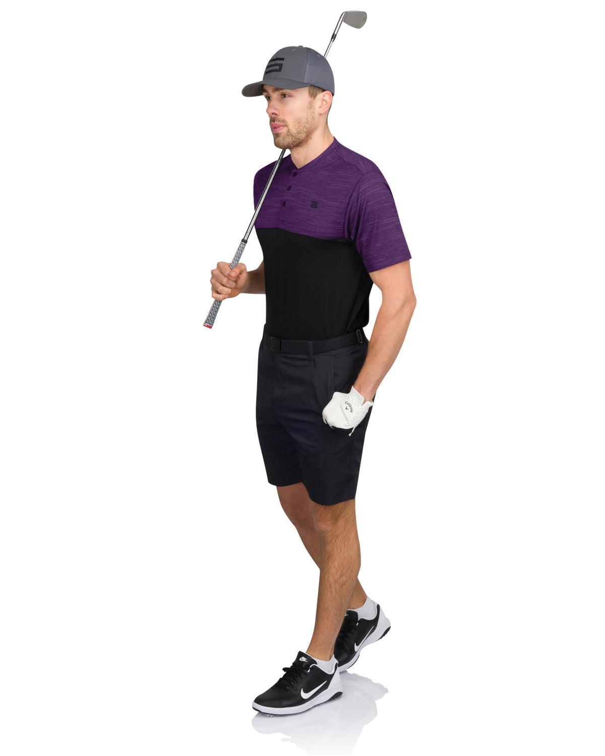 Three Sixty Six Two Tone Collarless Golf Polo Product Image