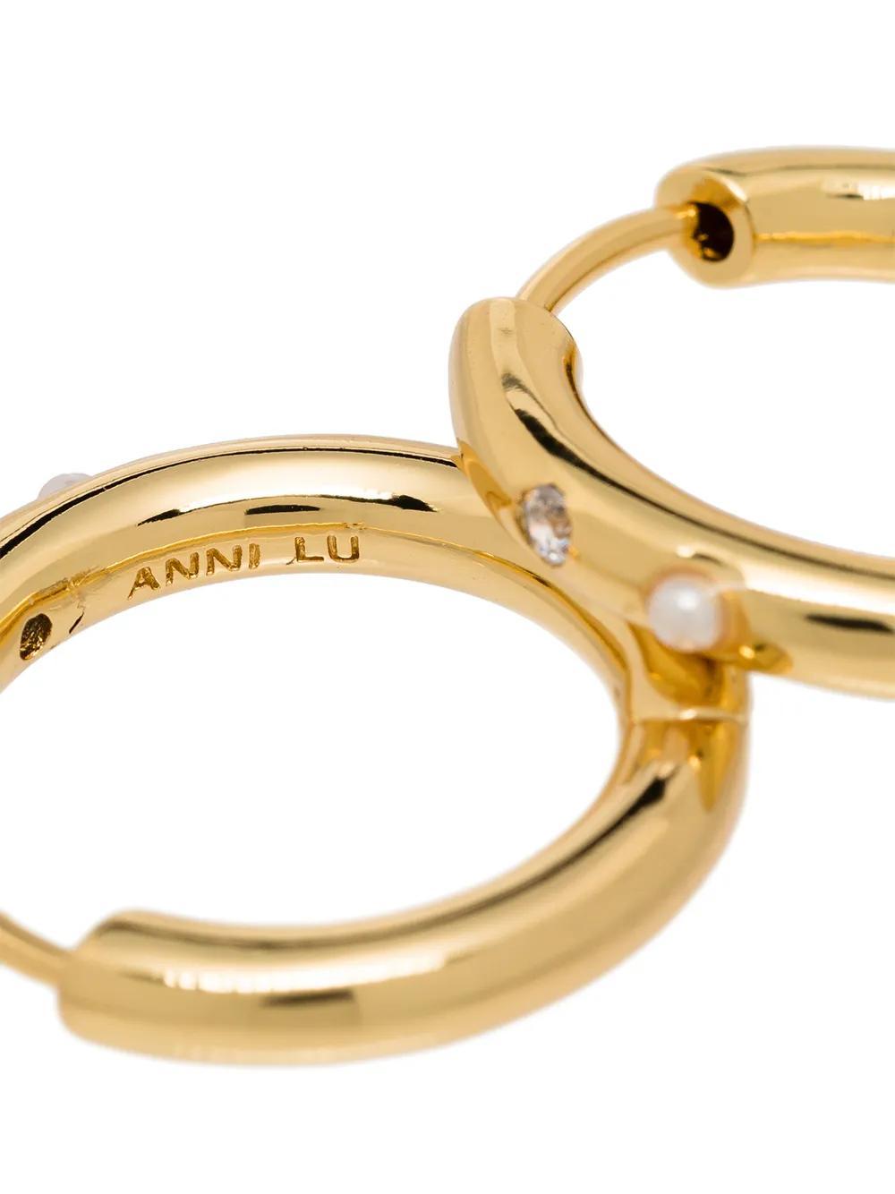 18kt gold-plated Brigitte pearl hoop earrings Product Image