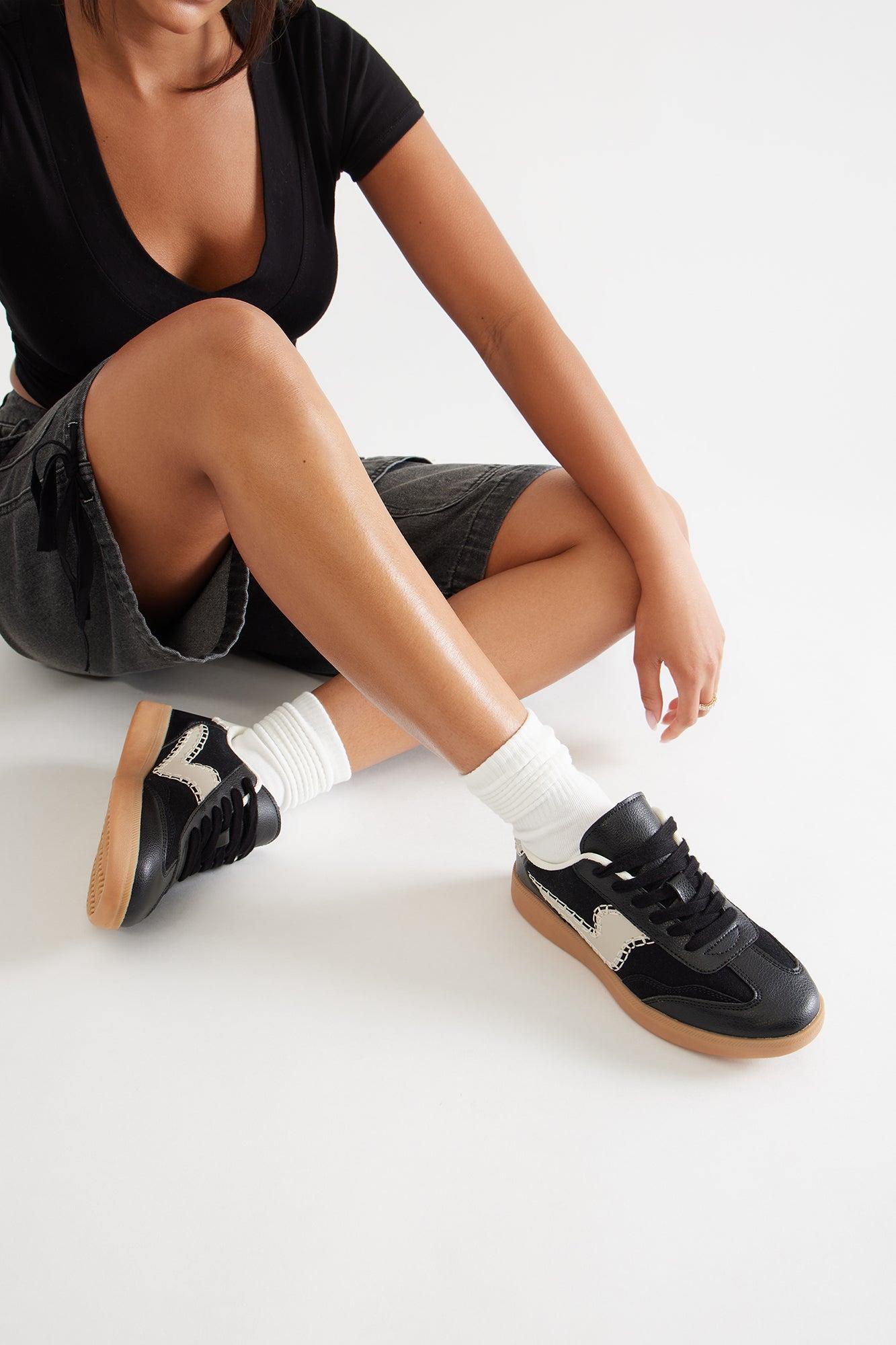 Sammie Lace Up Sneakers - Black Product Image
