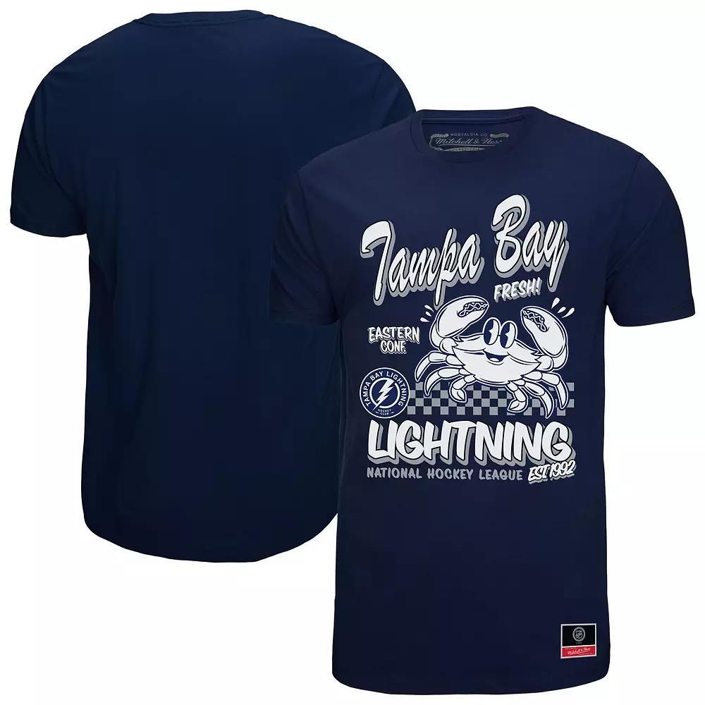 Men's Mitchell & Ness Navy Tampa Bay Lightning Local Food T-Shirt, Size: Large, Lgh Blue Product Image