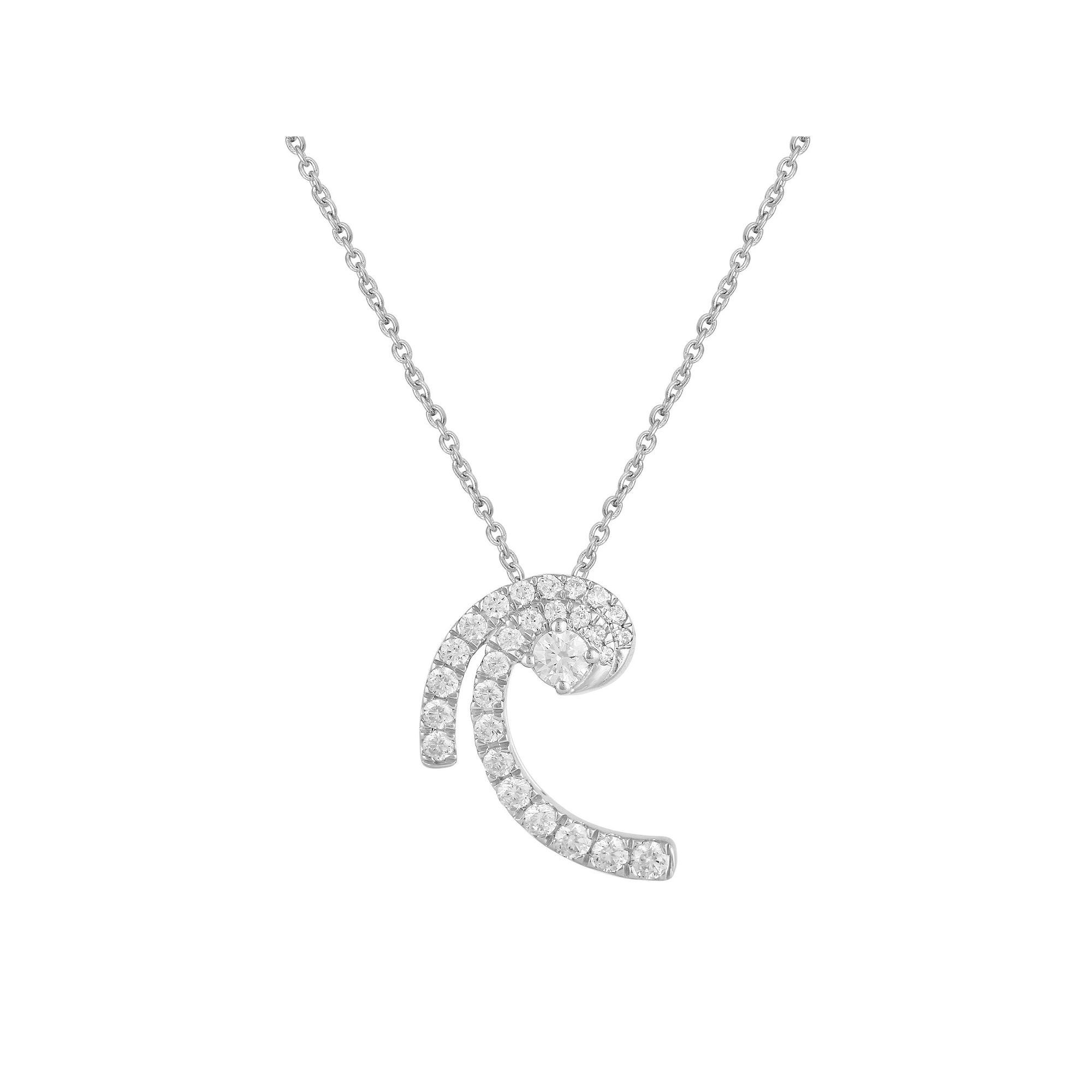 Royal Aura Sterling Silver 3/8 Carat T.W. Diamond Spiral Necklace, Women's, Size: 18" Product Image