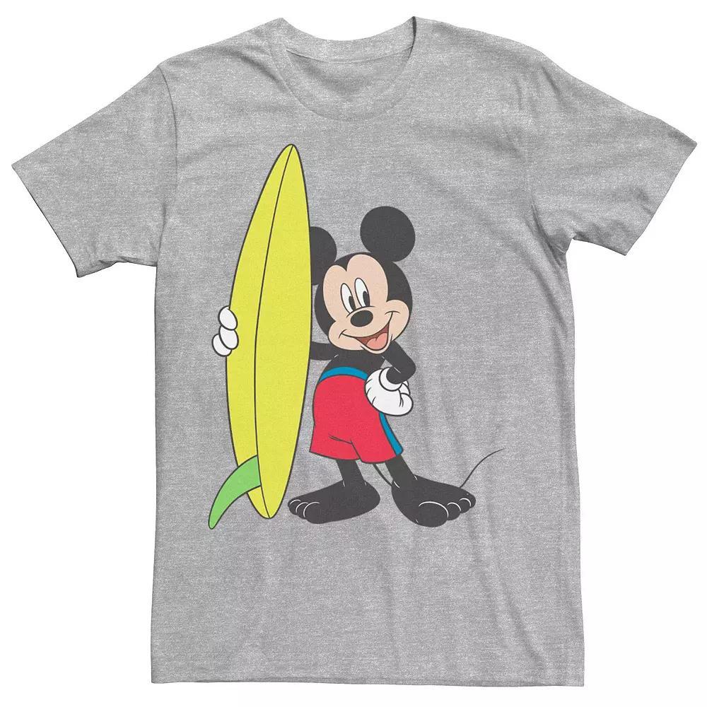 Disney's Mickey Mouse Surfer Outfit Men's Tee, Size: Small, Athletic Grey Product Image