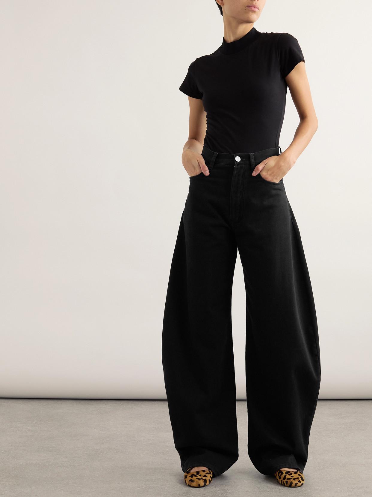 ALAÏA Rounded Leg Denim Pants In Noir Alaia Product Image