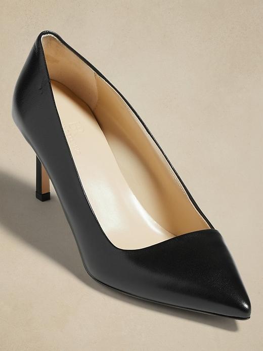 Arden Mid-Heel Leather Pump Product Image