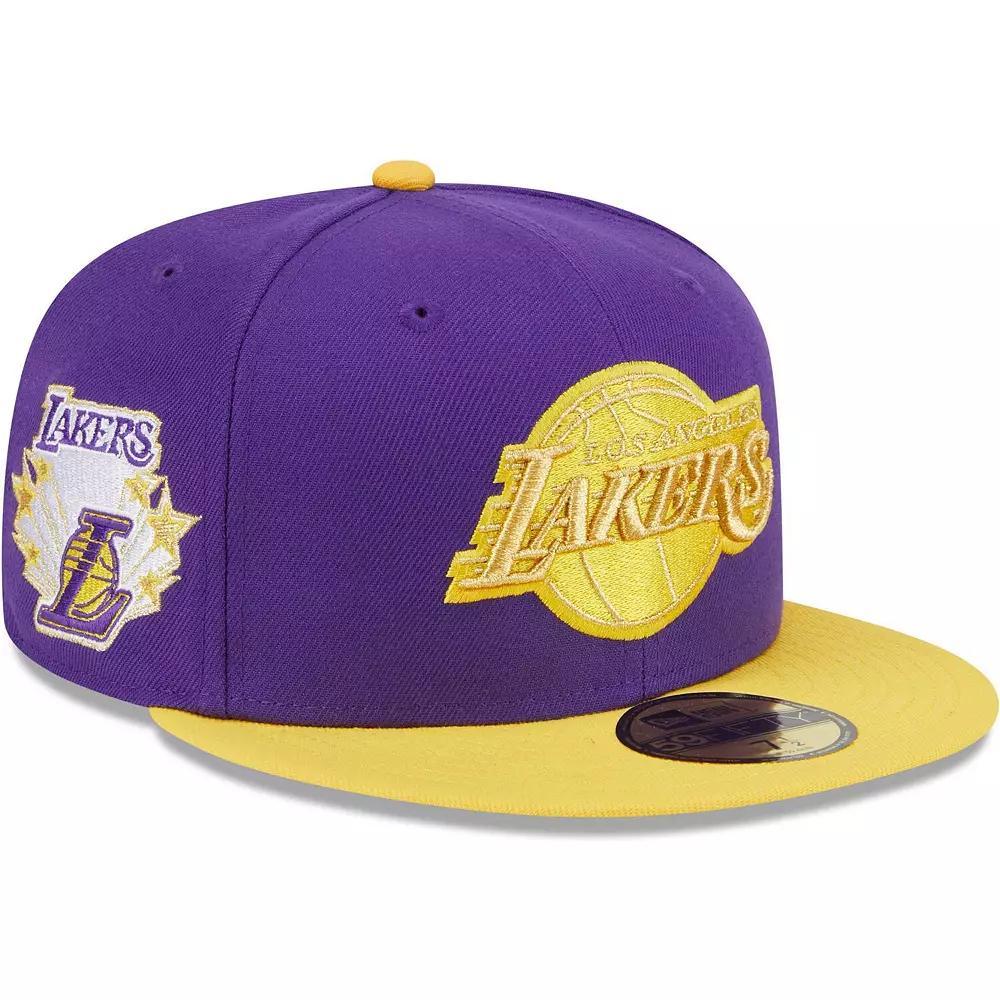 Men's New Era Purple/Gold Los Angeles Lakers Gameday Gold Pop Stars 59FIFTY Fitted Hat, Size: 7 1/2 Product Image