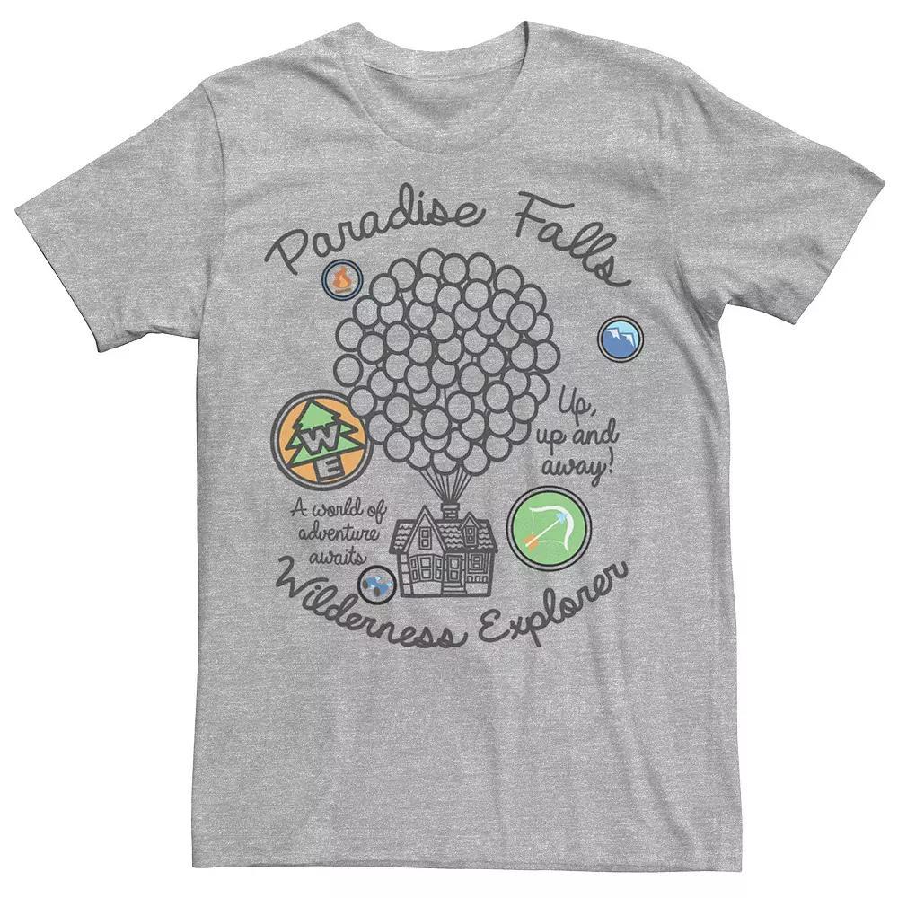 Disney / Pixar's Up Men's Paradise Falls Explorer Patch Tee, Size: XL, Athletic Grey Product Image