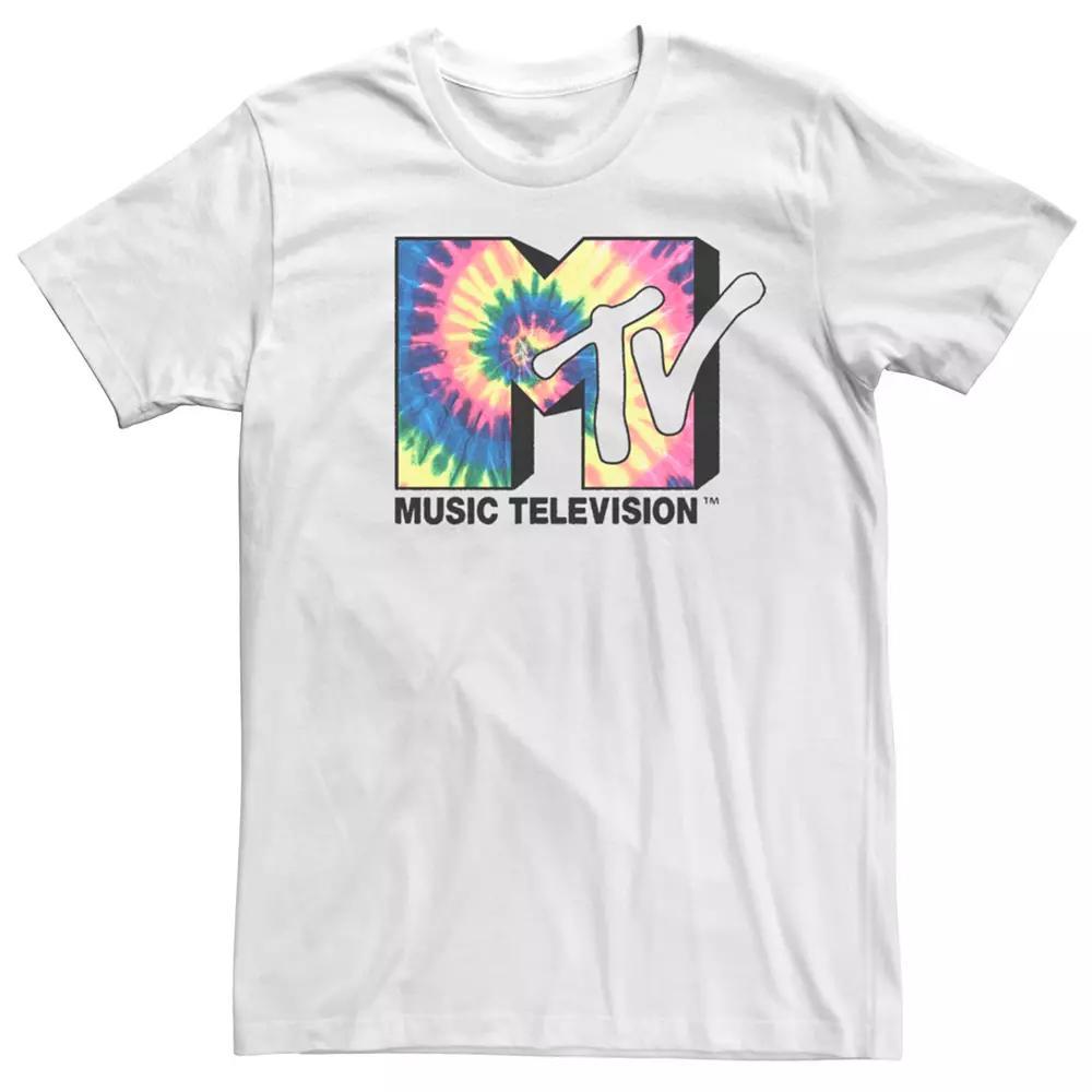 Men's MTV Spiral Tie-Dye Fill Logo Tee, Size: Small, Athletic Grey Product Image