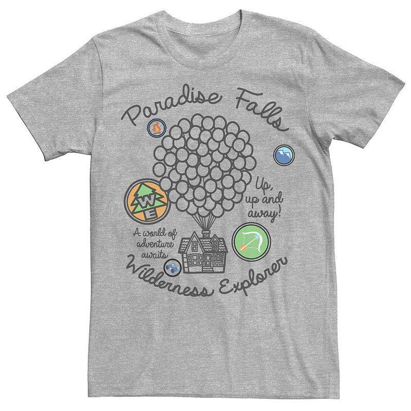 Disney / Pixar's Up Men's Paradise Falls Explorer Patch Tee, Size: XL, Athletic Grey Product Image
