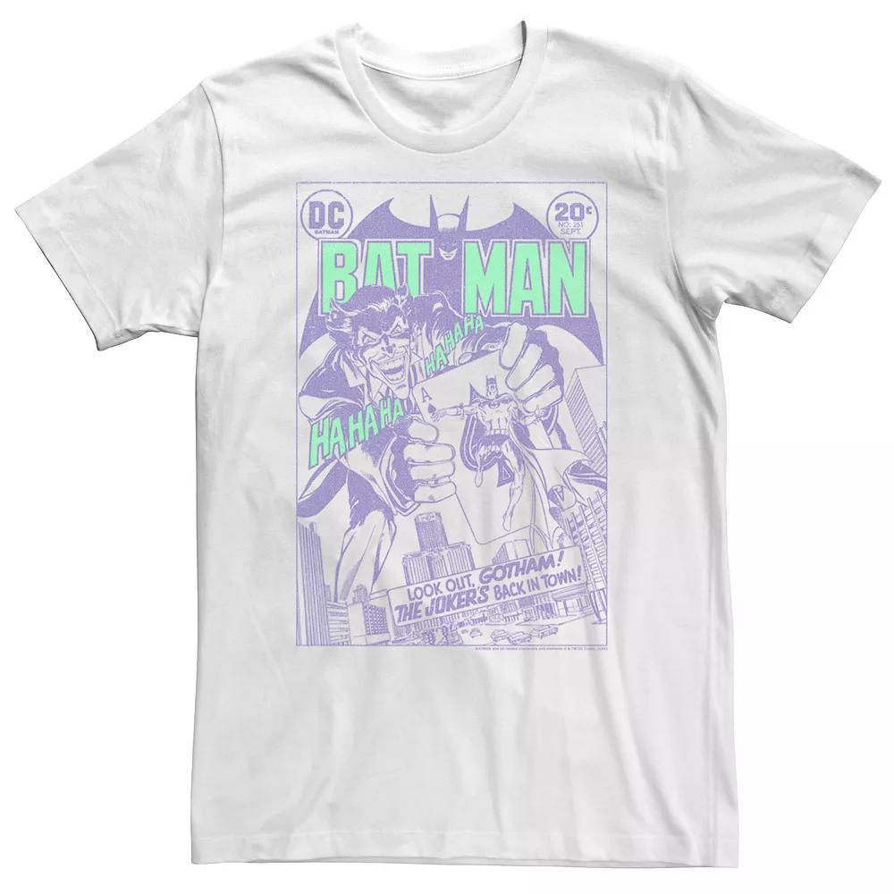 Big & Tall DC Comics Batman Purple Hue Comic Poster Tee, Men's, Size: XL Tall, White Product Image