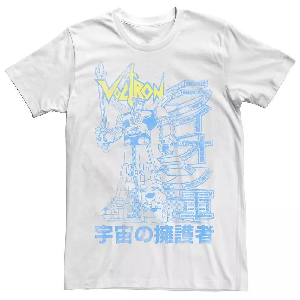 Men's Voltron: Retro Defender Distressed Kanji Outline Tee, Size: Small, White Product Image