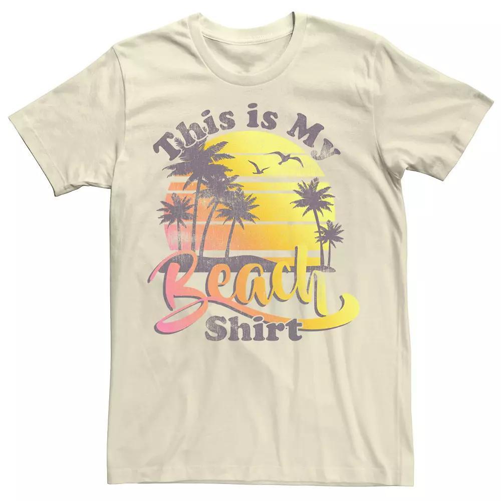 Men's This Is My Beach Shirt Gradient Sunset Tee, Size: Medium, Natural Product Image