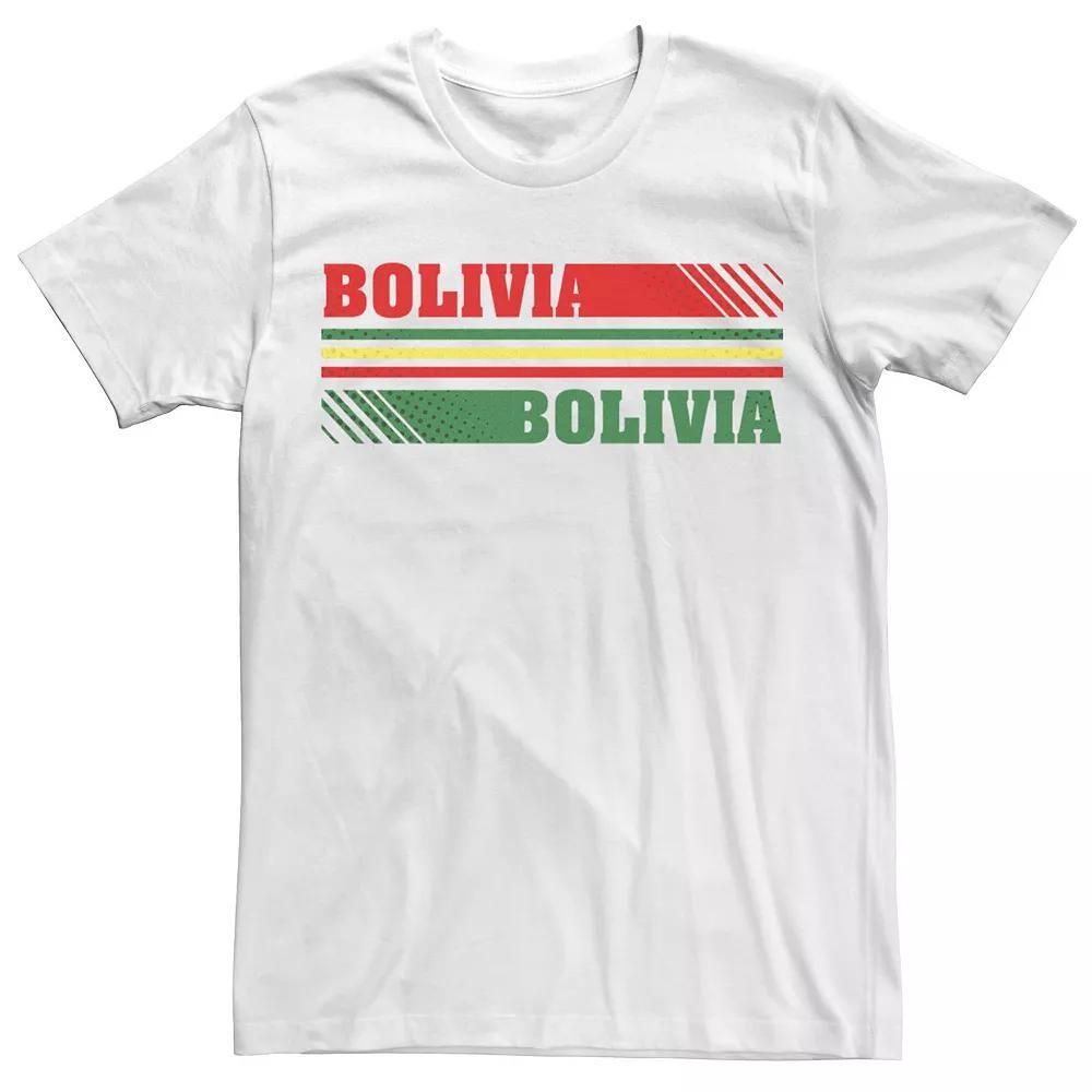 Men's Gonzales Bolivia Colorful Word Stack Tee, Size: 3XL, White Product Image