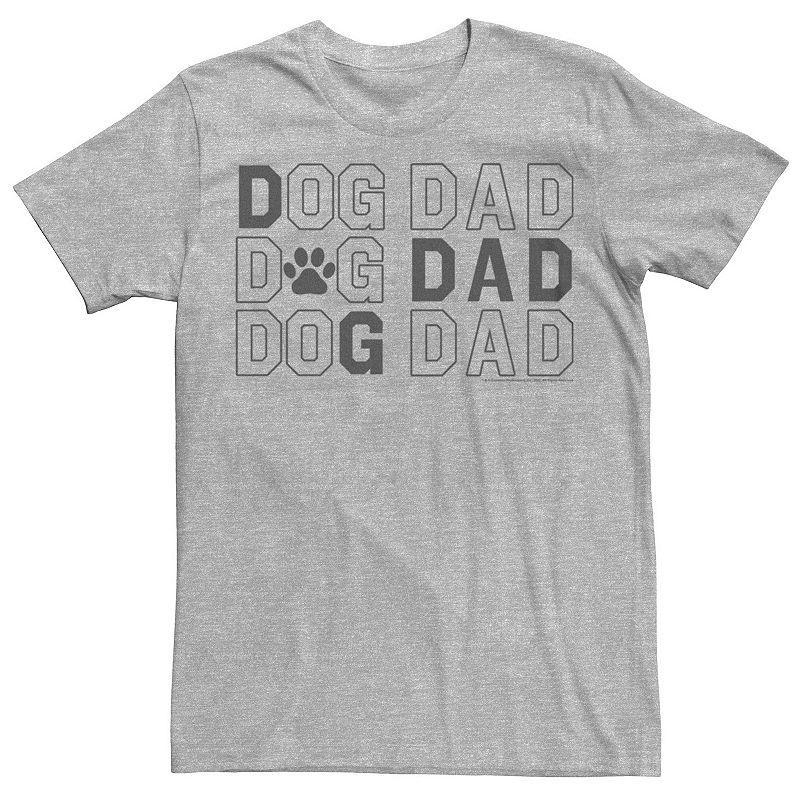 Men's Dog Dad Text Stack Graphic Tee, Size: Medium, Athletic Grey Product Image