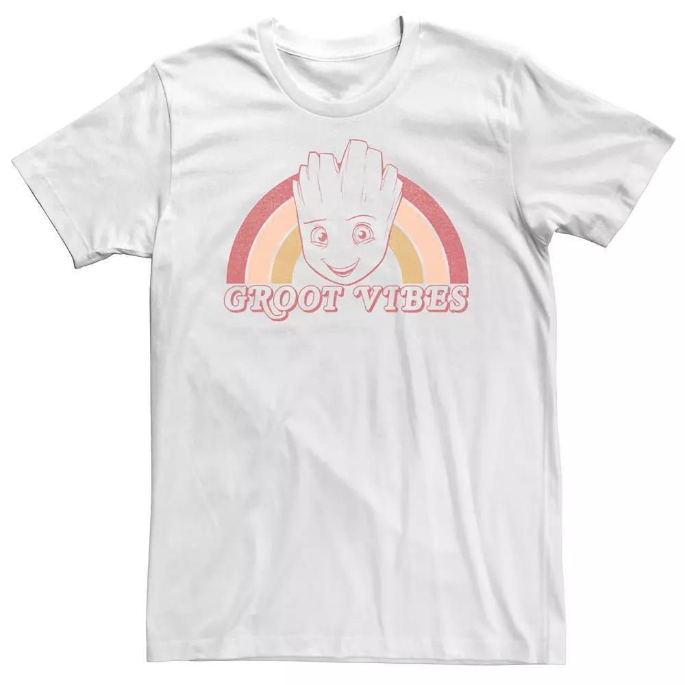 Big & Tall Marvel Guardians of the Galaxy Classic Lets Groot Rainbow Colors Tee, Men's, Size: 3XL Tall, White Product Image