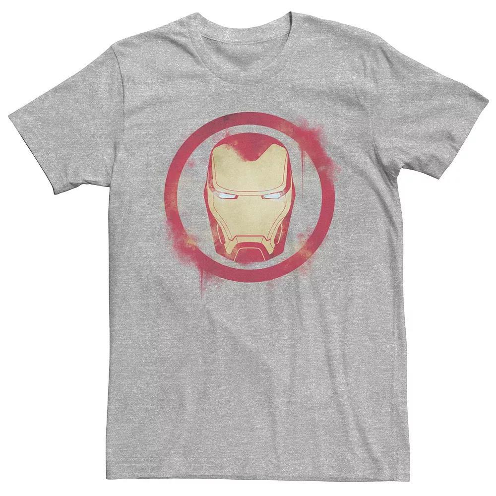 Men's Marvel "Avengers: Endgame" Iron Man Spray Paint Logo Tee, Size: 3XL, Athletic Grey Product Image