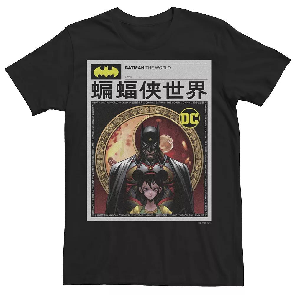 Men's Batman: The World News Poster Tee, Size: XL, Black Product Image