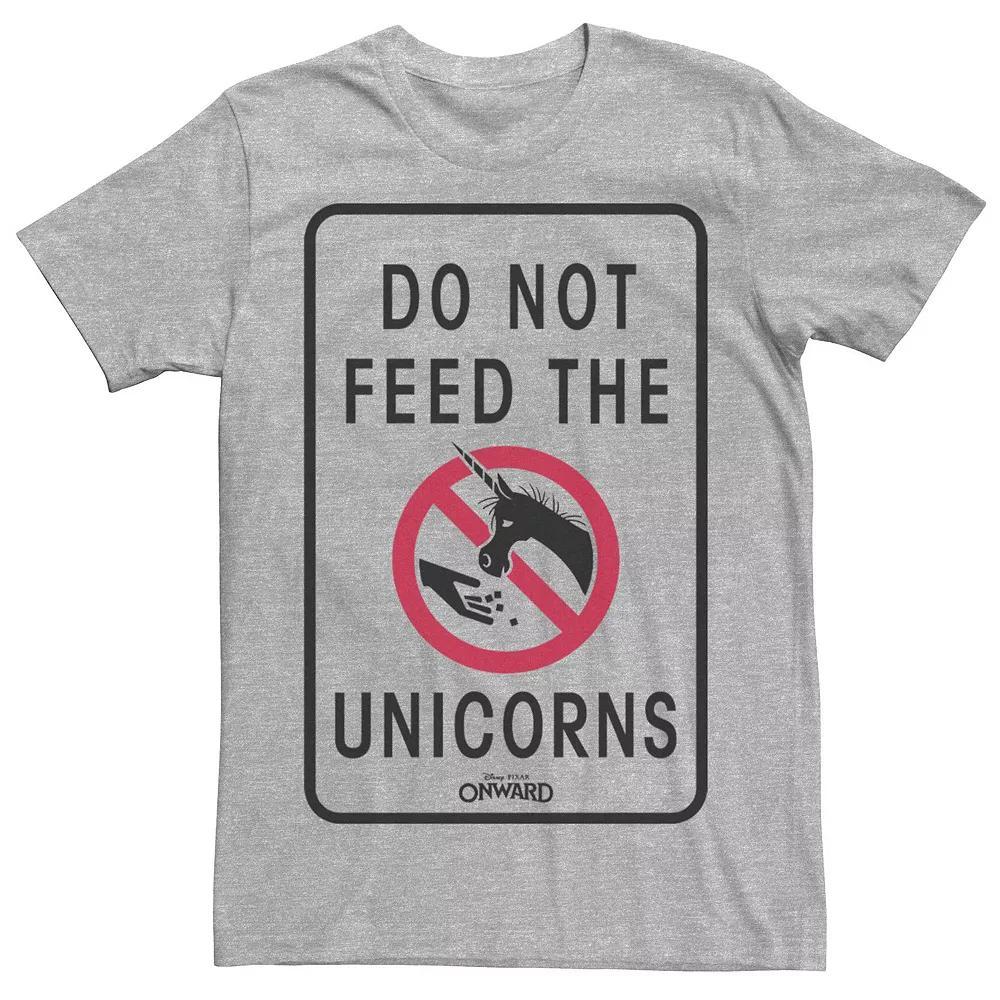 Disney / Pixar's Onward Men's Do Not Feed The Unicorns Tee, Size: 3XL, Athletic Grey Product Image