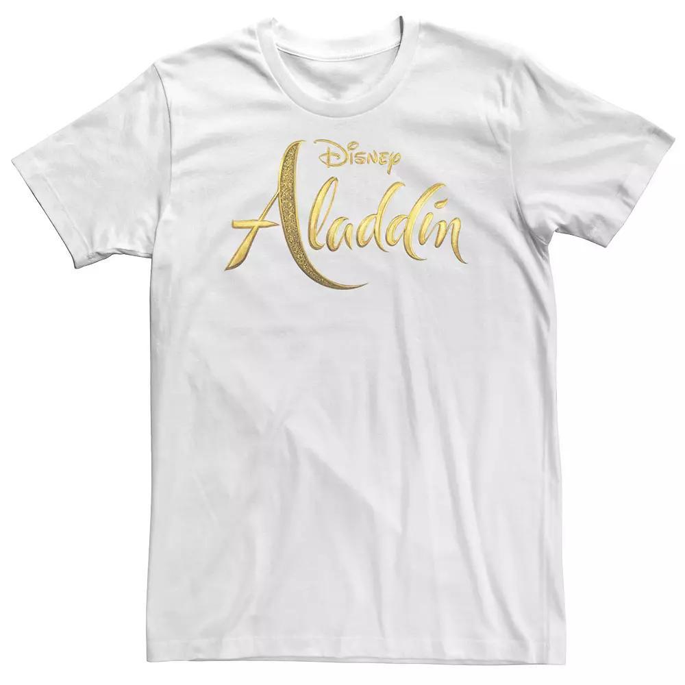 Big & Tall Disney Aladdin Logo Tee, Men's, Size: 4XL Tall, White Product Image