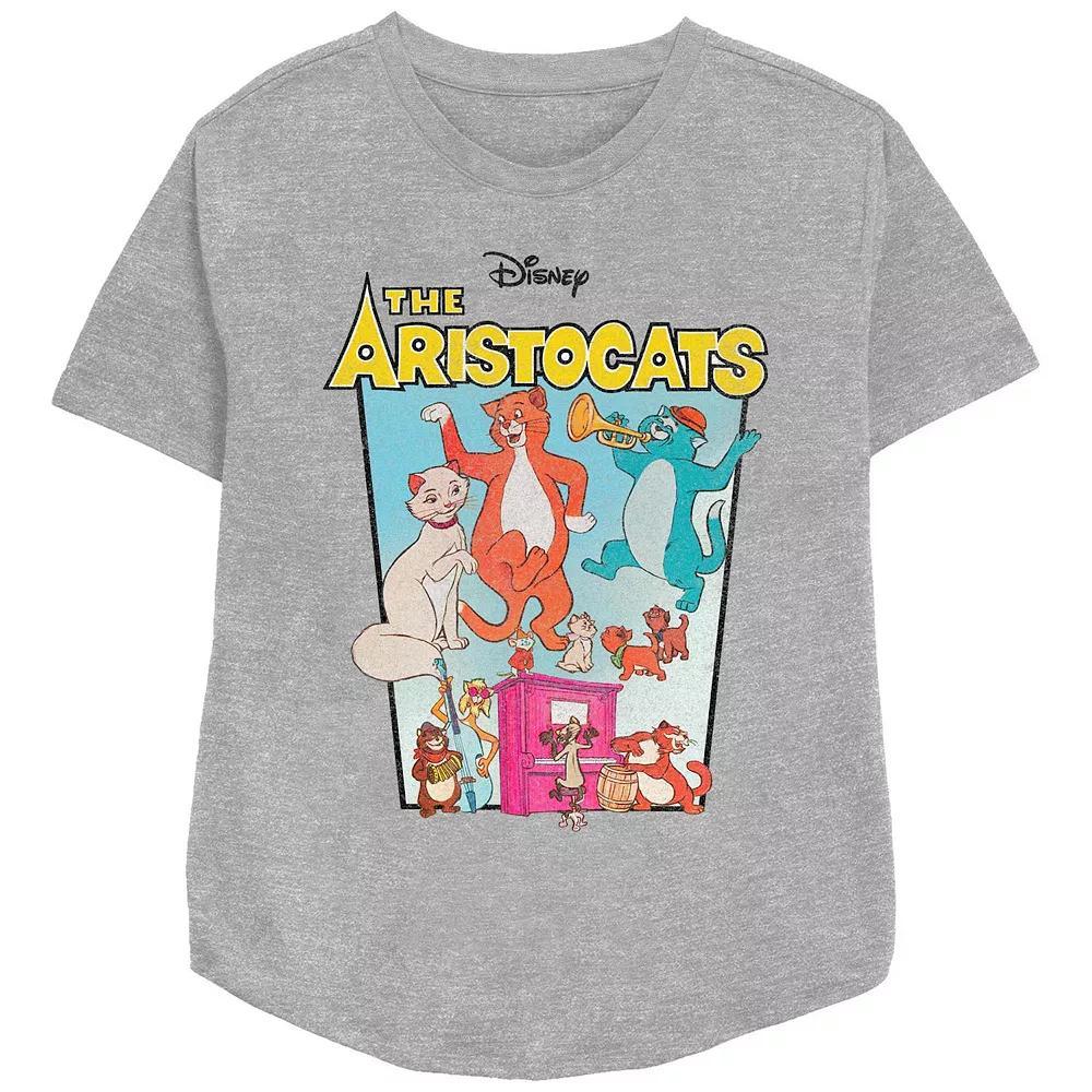 Disney's The Aristocats Women's Vintage Movie Poster Graphic Tee, Size: XL, Grey Gray Product Image