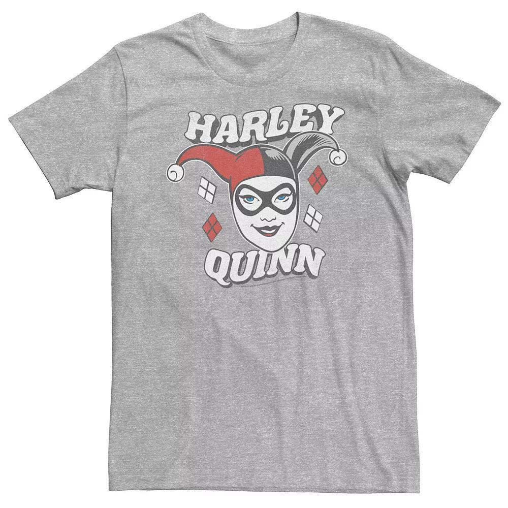 Big & Tall DC Comics Batman Vintage Harley Quinn Head Shot Tee, Men's, Size: XXL Tall, Athletic Grey Product Image