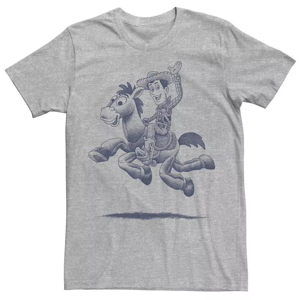 Disney / Pixar's Toy Story Woody Bullseye Men's Sketch Tee, Size: Medium, Athletic Grey Product Image