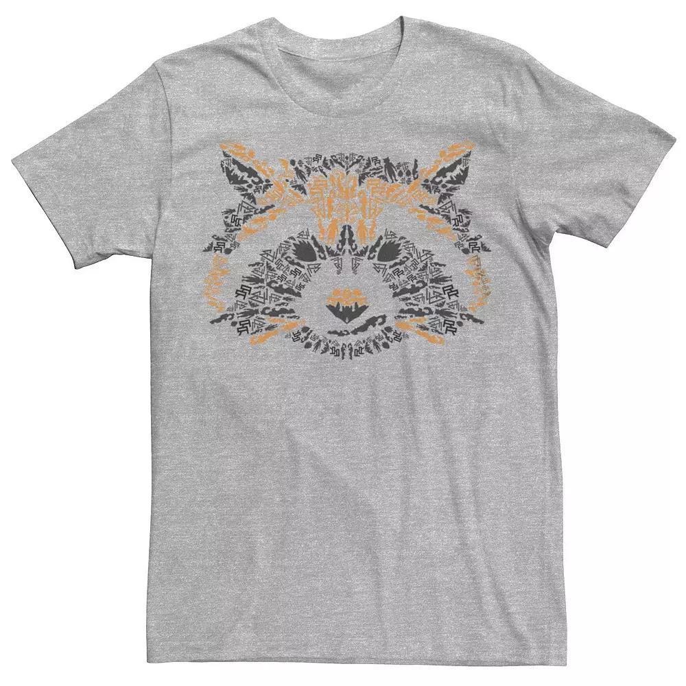 Men's Marvel Guardians Of The Galaxy Rocket Symbols Face Graphic Tee, Size: Small, Athletic Grey Product Image