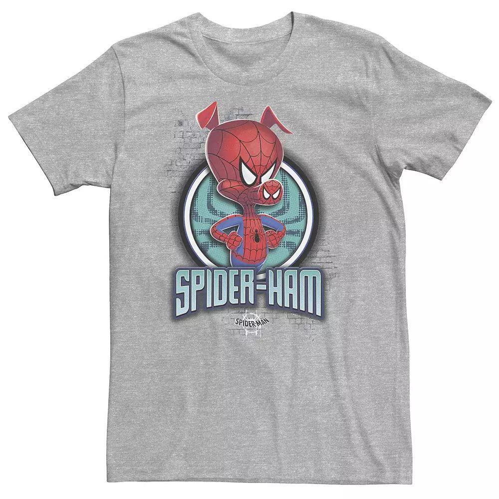Big & Tall Marvel Spiderverse Spider-Ham Pose Tee, Men's, Size: XXL Tall, Athletic Grey Product Image