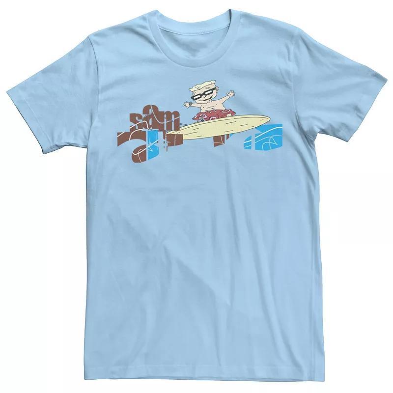 Men's Rocket Power Sam Surfing Retro Logo Tee, Size: Small, Light Blue Product Image