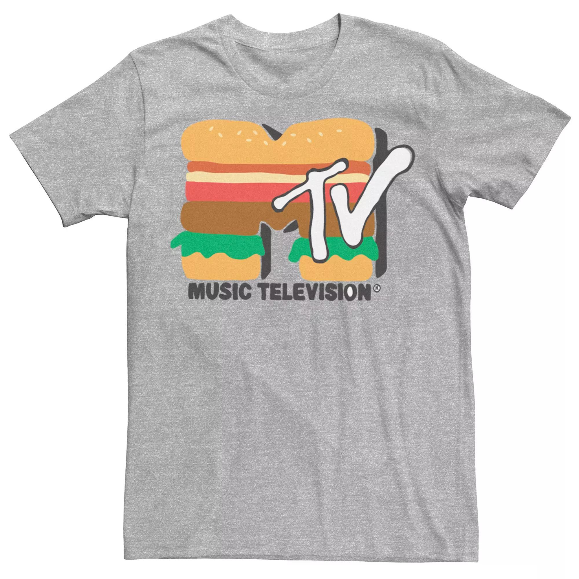 Men's MTV Hamburger Logo Tee, Size: Small, Athletic Grey Product Image