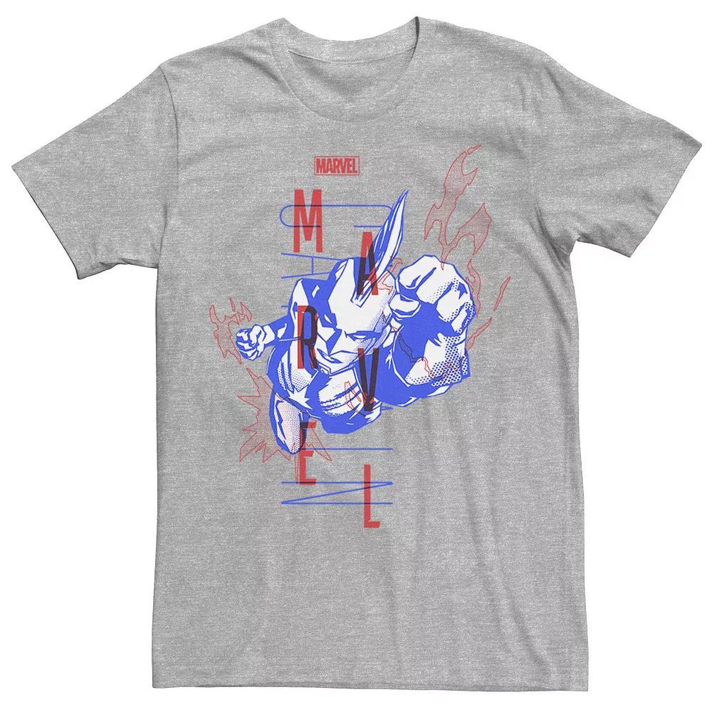Men's Marvel Captain Marvel Flying Sketch Bold Poster Graphic Tee, Size: XL, Athletic Grey Product Image