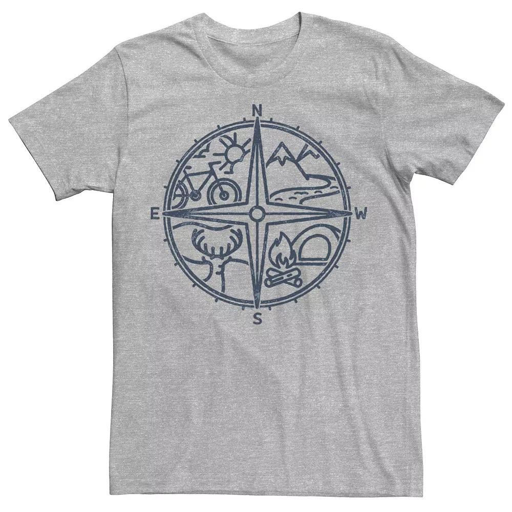 Men's Outdoor Compass Line Art Tee, Size: Large, Athletic Grey Product Image