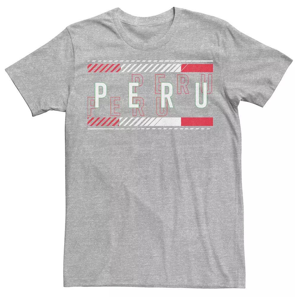 Men's Gonzales Peru Text Overlay Tee, Size: Large, Athletic Grey Product Image