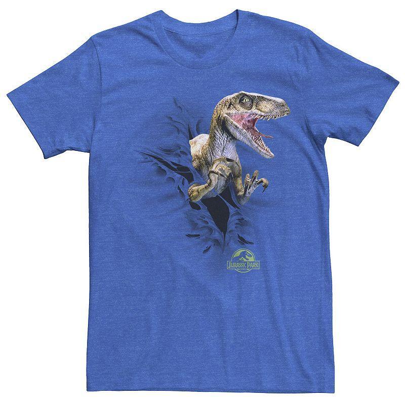 Men's Jurassic Park Ripping Velociraptor Graphic Tee, Size: XXL, Kelly Grey Product Image