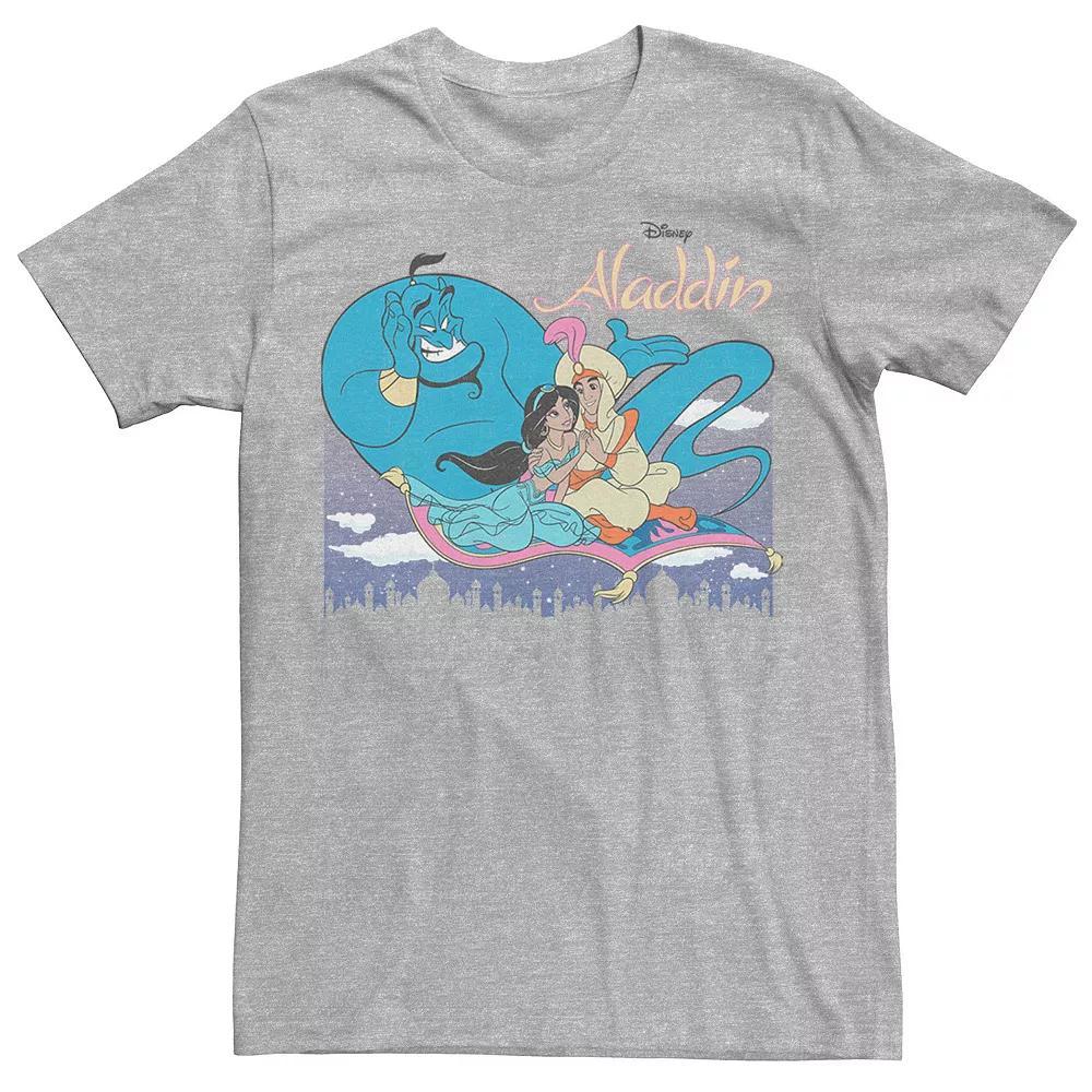 Disney's Aladdin Men's Group Shot Logo Tee, Size: 3XL, Athletic Grey Product Image