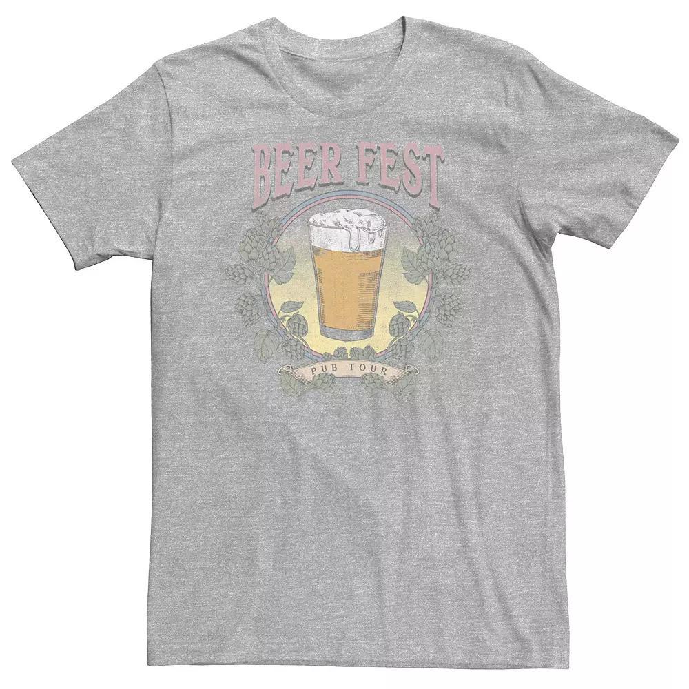 Big & Tall Beer Fest Pub Tour Graphic Tee, Men's, Size: 3XL Tall, Athletic Grey Product Image