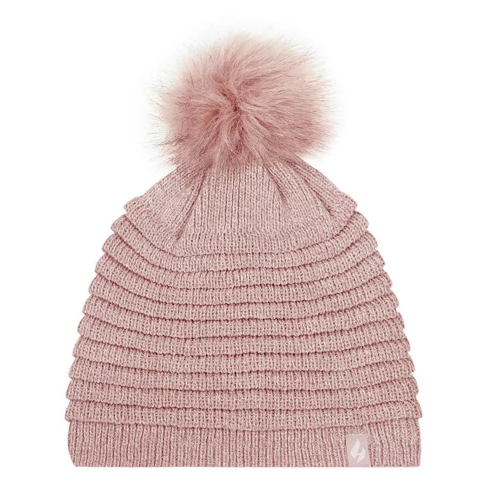 Women's Heat Holders Heatweaver Rib Knit Pom Pom Hat, Blue Product Image