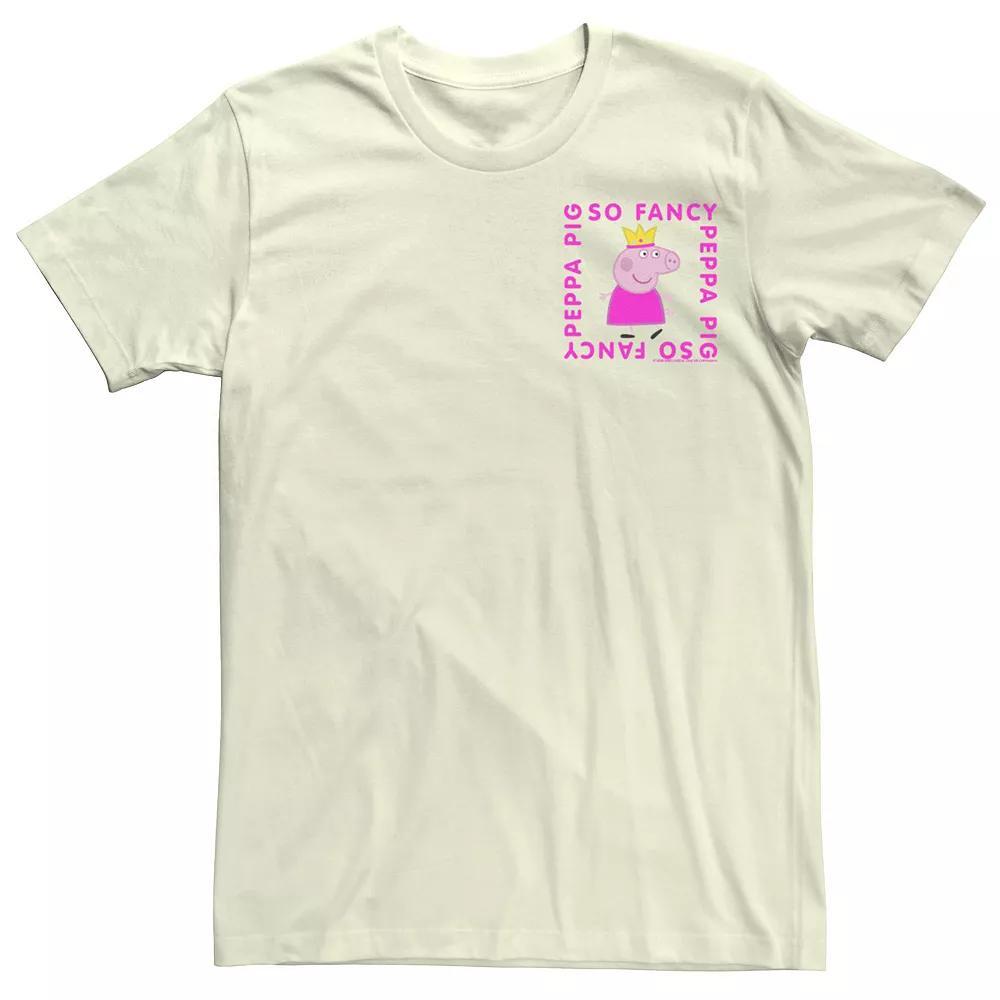 Juniors' Peppa Pig So Fancy Box Left Chest Graphic Tee, Girl's, Size: Medium, Natural Product Image