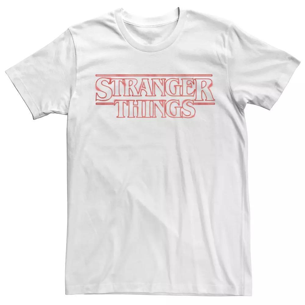 Men's Netflix Stranger Things Neon Logo Tee, Size: Medium, White Product Image