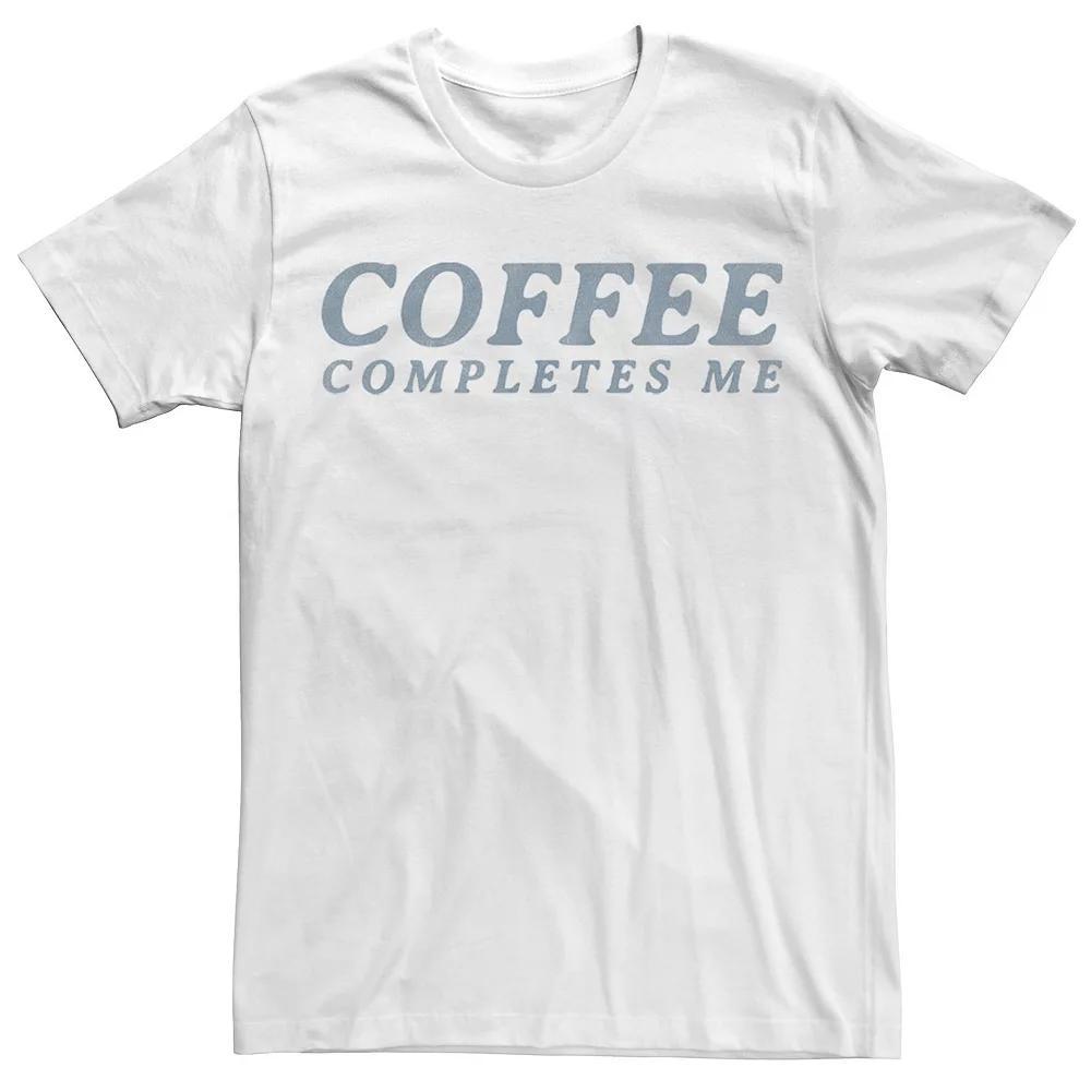 Men's Trendy Coffee Completes Me Tee, Size: XS, White Product Image