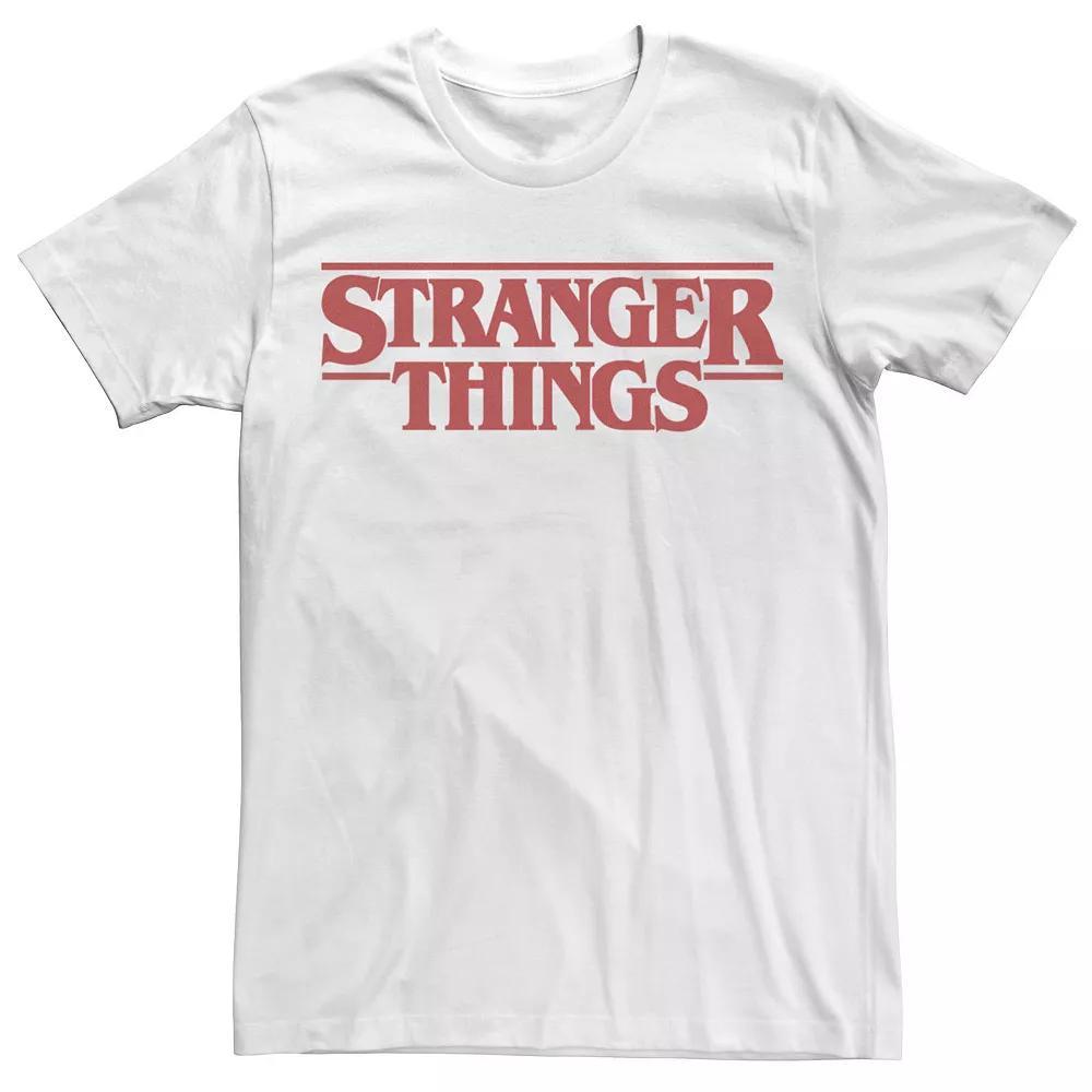 Men's Netflix Stranger Things Simple Red Text Logo Tee, Size: Small, White Product Image