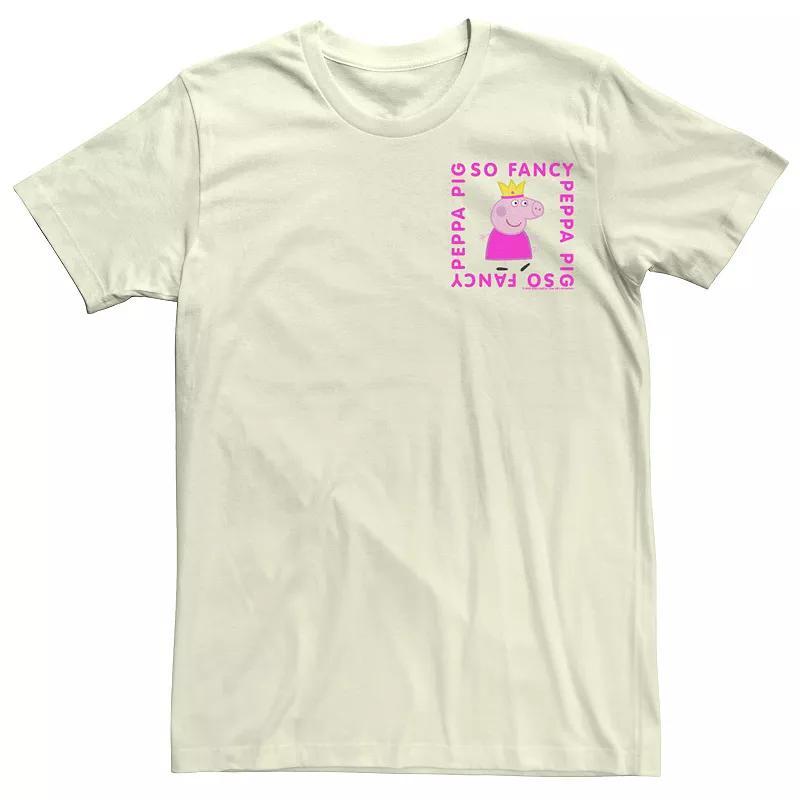 Juniors' Peppa Pig So Fancy Box Left Chest Graphic Tee, Girl's, Size: Medium, Natural Product Image
