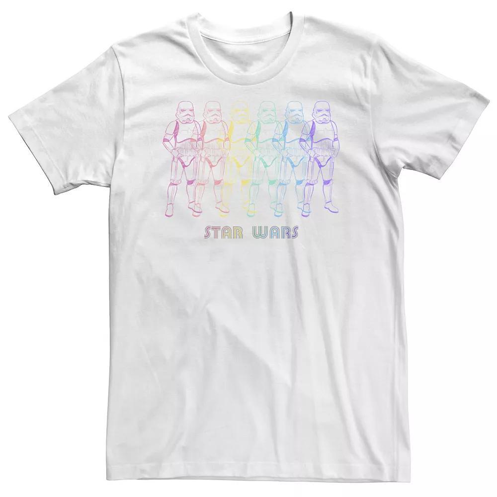 Big & Tall Star Wars Pride Rainbow Stormtroopers Line Up Tee, Men's, Size: 4XL Tall, White Product Image