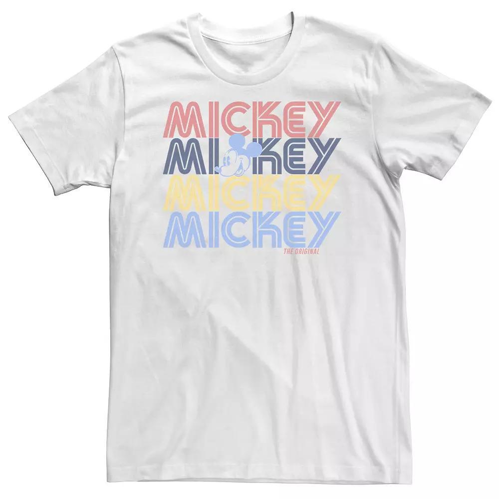 Disney's Mickey Mouse Big & Tall Word Stack Tee, Men's, Size: XXL Tall, White Product Image