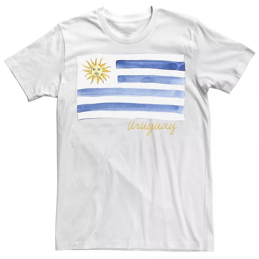 Men's HHM Uruguay Flag Watercolor Tee, Size: XS, White Product Image