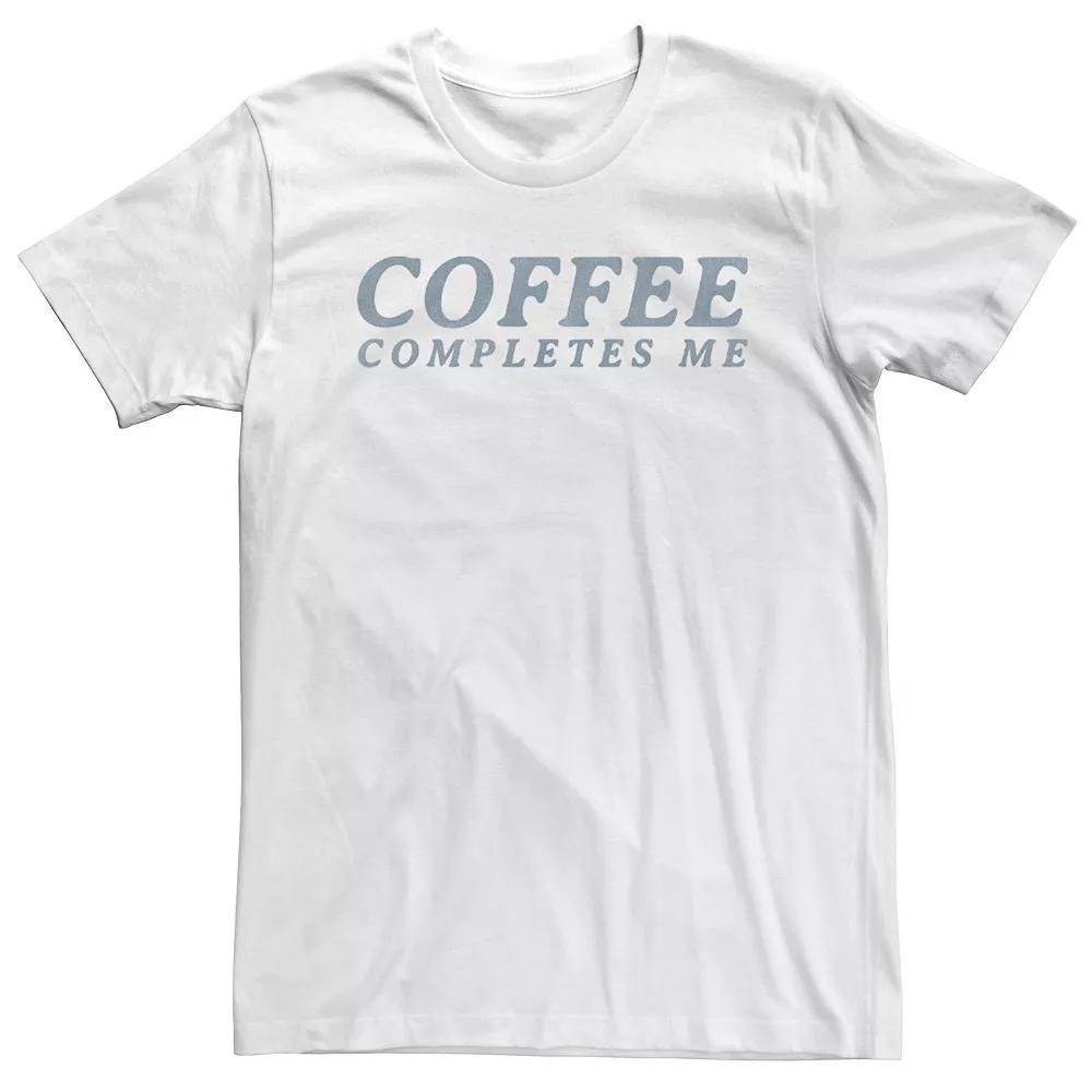 Big & Tall Trendy "Coffee Completes Me" Tee, Men's, Size: 3XL, White Product Image